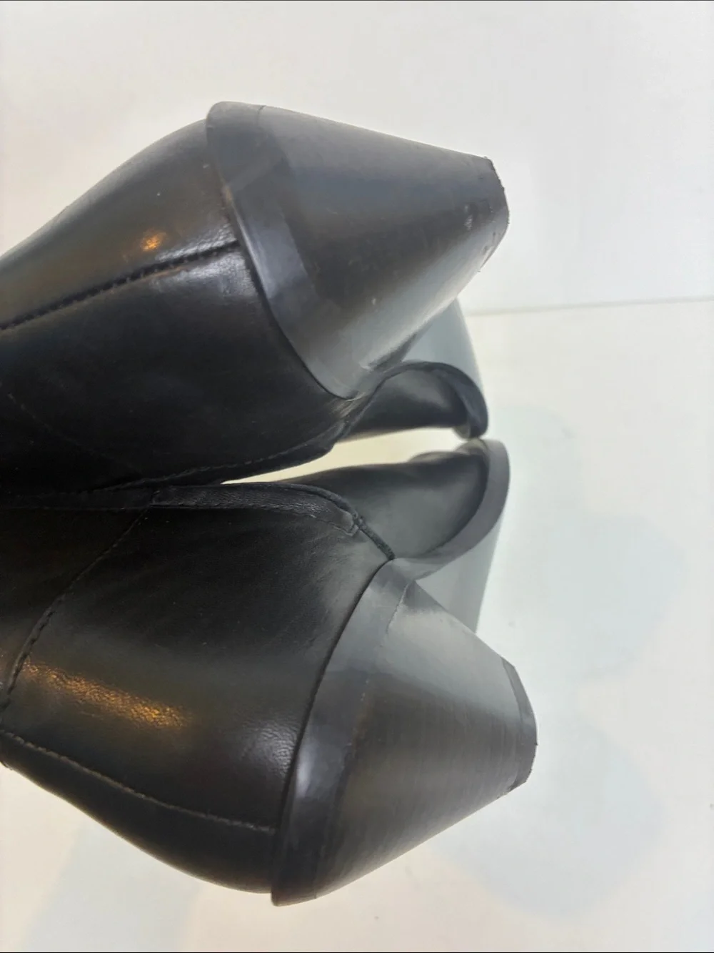 Zara leather cowboy ankle boot booties black EU 36 1122/010 western rodeo - Picture 11 of 16